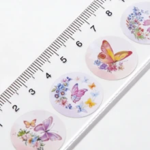 500Pcs 1 Inch Flower Butterfly Stickers Roll, Waterproof Vinyl Floral Plant Decals, Natural Style Sticker Pack For Scrapbooking, Water Bottle, Phone, Laptop – Kids Party Decorations & Birthday Favors - CX-215 (500pcs) - View 9