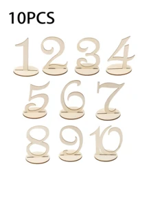 10个可重复使用的木质六边形镂空桌号牌，适用于婚礼、生日派对、酒吧、咖啡馆等场合，1套 - 多色 - 查看 11