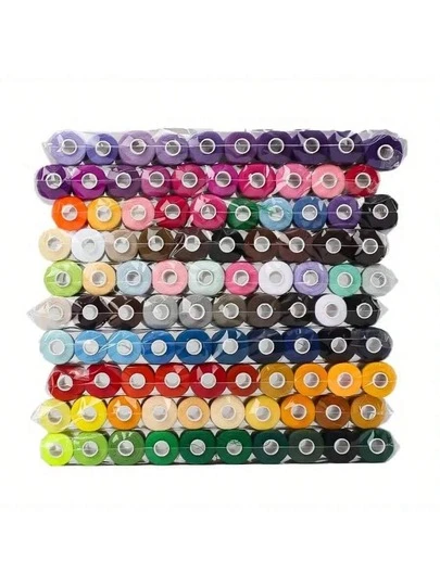 50 Colors Polyester Sewing Thread Set, Universal Sewing Thread Spools For Hand Or Machine Sewing - Perfect For Home Sewing And Crafting Projects, Embroidery Needlework Tools, Ideal Gift For Holidays, Vibrant Colors, Smooth Stitching, Crafting Enthusiasts (Random Packaging)