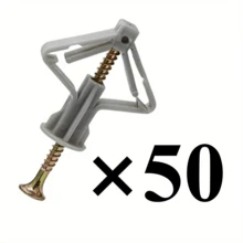 25/50 Sets Hollow Wall Anchor Bolt Kit With Screws, Self-Drilling Hollow Wall Anchors, 50 Sets Grey Butterfly Hollow Wall Expansion Anchors With Self-Drilling Galvanized Screws, Suitable For Drywall Mounting - A - View 9