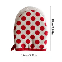 Style Polka Dot Heat-Resistant Oven Mitts For Home Use,Japanese Microwave Gloves Kitchen Gloves Heat Resistant Gloves - Multicolor - View 5