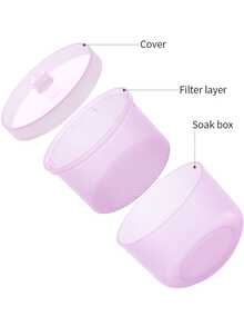 2/1pc Nail Drill Disinfection Box, Nail Polishing Head Cleaning & Disinfection Box (With Filter), Double Layer Filtration Cleaning Box, Nail Storage Box, Nail Brush Cleaning Container - Multicolor - View 2