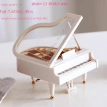 1件優雅白色鋼琴音樂盒－帶金色裝飾的發聲音樂盒，迷你鋼琴裝飾品，鋼琴配件，樂器配件，適合居家裝飾、桌面擺飾，情人節或生日禮物 - 彩色 - 查看 9