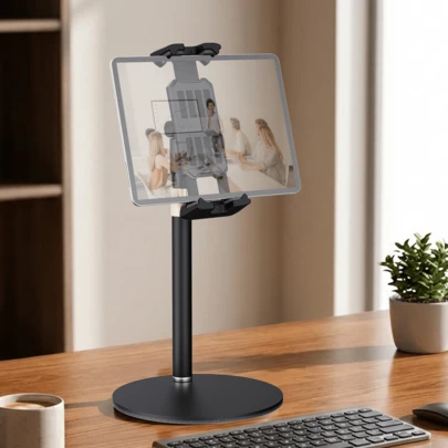  Xnyocn - 高度可调桌面平板电脑和手机支架，便携式显示器支架，适用于 4.7-14 英寸设备，带稳固底座