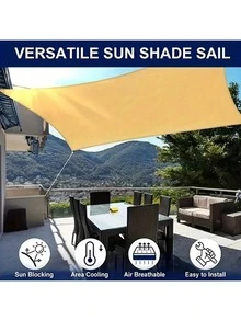 1 Multifunctional Outdoor Beige Sunshade Net, Thickened Sunshade Net, Courtyard Sunshade Net, With Edge Wrapping And Punching - Multicolor - View 8
