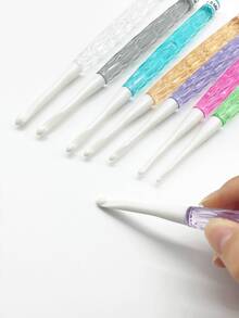 8pcs Highly Attractive Transparent Crystal Handle Crochet Hook Set, 2.5-6.0mm, Lightweight Comfortable Grip Design, Anti-Snag Crochet Tools, Suitable For Doll Making, Blanket, Clothing Knitting And Craft Enthusiasts - Crystal Shank Crochet Hook - View 2