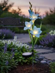 Decorative Solar LED Flower Lamp For Garden Patio Outdoor - Azul - View 1