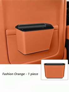 Caja de almacenamiento para puerta de coche multifuncional - Papelera de coche de cuero PU con diseño de clip, gran capacidad para almacenar basura y paraguas - A - Ver 11