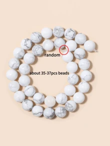 1 Strand Natural Stone White Howlite Gemstone Beads,Round Loose Stone Beads For Jewelry Making Earring Bracelet Necklace Diy Crafts 4 6 8 10mm - Black and White - View 9