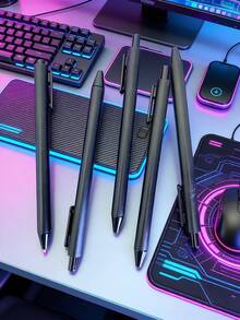 流畅快速中性笔，学生考试办公签名笔，0.5毫米黑色钢笔，按压式圆珠笔，书写流畅，学生文具办公签名笔 - A-黑色 - 查看 1