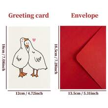 男友生日贺卡 - 女友周年纪念贺卡 - 恋爱中的鸭子 - 结婚周年纪念贺卡（送给丈夫/妻子） - 甜蜜的思念贺卡 - 情人节 - A - 查看 6