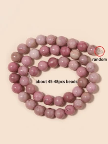 1 Strand Natural Stone Rhodonite Gemstone Smooth Round Loose Beads For Jewelry Making Diy Findings 4 6 8 10mm - Redwood - View 9