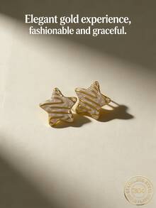 不锈钢镀金耳环，低致敏性，不含镍，哑光耳环，加厚女士镀金耳环，时尚宣言星形轻盈防过敏耳环，复古珠宝舞会礼物，女士耳环，时尚加厚独特吊坠耳环，女士镀金耳环套装，精致镀金吊坠耳环，防过敏耳环，时尚珠宝，女士礼物，派对礼物 - 彩色 - 查看 5