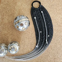 15个波西米亚风编织马尾发圈，20英寸长维京辫子接发，配有发圈，轻盈自然的合成发片，适合节日、化装舞会等场合 - 彩色 - 查看 6