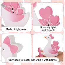 3 món đồ trang trí bàn tiệc bằng gỗ hình ngỗng ngốc nghếch, quà tặng, tiệc mừng em bé, trang trí phòng trẻ em - Nhiều màu - Xem 11