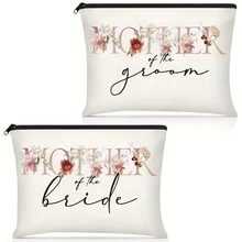 Bộ 2 túi đựng mỹ phẩm dành cho mẹ cô dâu và chú rể - Món quà cưới và lễ đính hôn hoàn hảo dành cho mẹ và mẹ chồng. - nhiều màu - Xem 2