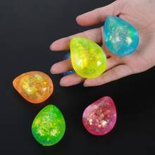 1pc Glitter Teardrop Slow Rising Stress Relief Toy: Shiny Transparent Teardrop-Shaped Slow Rebound Toy, Soft And Slowly Rising, Suitable For Children And Adults, Great For Desktop Games And Anxiety Relief. - NNL19 - View 5
