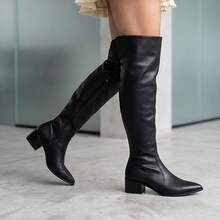 Women's Over-The-Knee Pointed Toe High-Top Riding Boots For Winter - màu đen - Xem 6