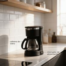 Cafetera Eléctrica de Goteo para Hogar y Oficina, Máquina de Café con Preparación Rápida, Jarra de Vidrio Resistente con Marcador de Nivel, Diseño Compacto con Interruptor de Un Solo Toque, Fácil de Limpiar para Cocina Desayuno Diario, Cafetera Semi-Autom - Tipo de Enchufe A USA (110-127V) - Ver 5