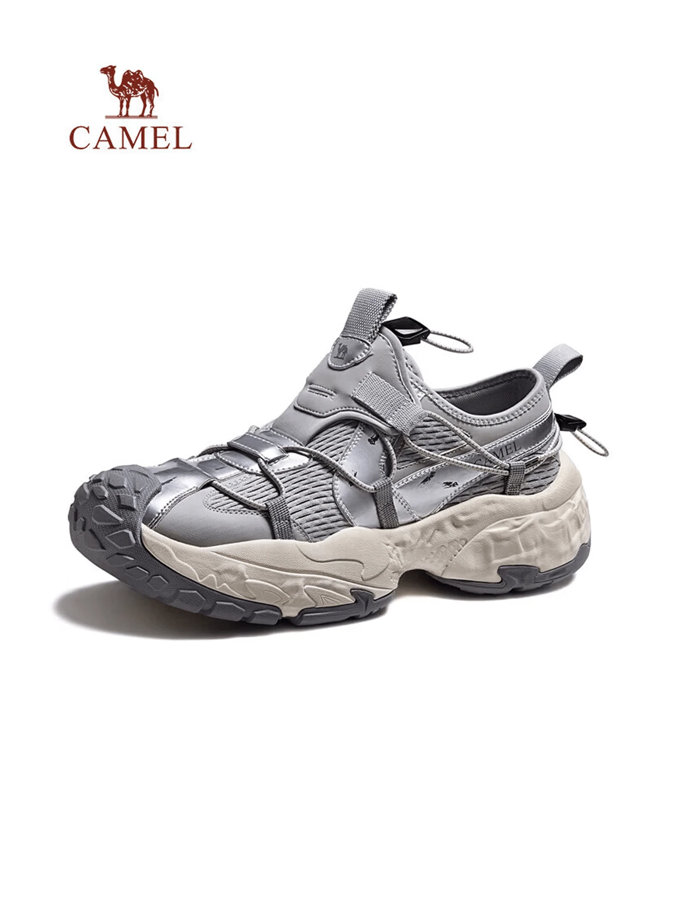CAMEL CROWN Spring Retro Thick-Soled Height-Increasing Breathable Outdoor Sports Casual Shoes - White Ash - View 1