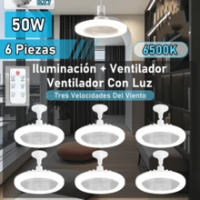 Ventilador de techo de anillo LED,Ventilador de Techo con Control Remoto de Luces,3 Velocidades,Con Función de Temporizador,para Cocina/Baño/Dormitorio - 6 piezas - Ver 12