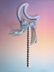 New DIY Handmade Plush Cat Teaser Wand, Mixed Color Magic Heart & Moon Cat Interactive Toy - Multicolor - View 7