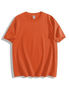 Men's 100% Cotton T-Shirt, Casual Wear, Suitable For Vacations And Workouts, Minimalist Design, No Print. - trái cam - Xem 2