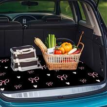 1pc Pink Bow And Heart Pattern Design Printed Car Trunk Mat - Dustproof , Vehicle Luggage Mat, Trunk Mat, Perfect For Car Interior Storage And Decoration, Suitable For All Vehicles - Trunk Mat - View 2
