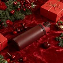 OwaIa Black Cherry Large Capacity Stainless Steel Water Bottle,32oz/945ml,With A Straw,Exquisite Appearance,Keeps Drinks Hot Or Cold,Can Hold Iced Drinks And Water,Suitable For Leisure,Work,Sports,Indoors And Outdoors,Suitable For Students And Office Workers,As A Gift - 黑櫻桃 - 查看 5