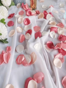 50/100/300/500pcs Silk Rose Petals, White Artificial Rose Petals For Wedding Aisle, Bridal Shower, Party Decoration - Rose Pink - View 3
