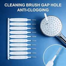 Shower Head Cleaning Brush Anti-Clogging Gap Cleaner Picks, Spiral Bristle Mineral Buildup Remover, Compact Multi-Purpose Cleaning Tool For Bathroom Kitchen Faucet Sink Vent(10 Pack) - White 10pcs - View 7