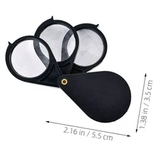 15X Lupa de mano con lente óptica de 30 mm, lupa plegable de 3 lentes de alta definición, herramienta de lectura de alta magnificación, vidrio óptico + ABS - Tres aperturas - Ver 2