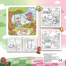 Fluff Fantasy : Livre de coloriage pour adultes et adolescents, mettant en scène des animaux adorables dans des scènes magiques et fantaisistes pour aider à réduire le stress - saison des grenouilles - Voir 3