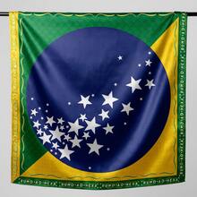 Stampaholics Large Sublimated Satin Scarf For Women's Hair Bag 90x90 Cm Brazil Light Blue - 彩色 - 查看 7