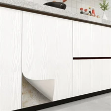 1 pieza, papel tapiz autoadhesivo con textura de grano de madera blanco, papel tapiz impermeable y a prueba de aceite de PVC, accesorios de cocina, autoadhesivo, fácil de quitar, es decir, pelar y pegar, utilizado para decoración del hogar, papel tapiz autoadhesivo, arte de pared, decoración de pared, estilo de decoración simple, papel tapiz adhesivo - Grano de madera - Ver 12
