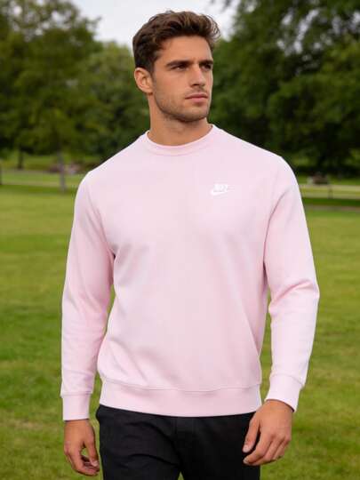 Nike Sudadera de cuello redondo de tejido rizado francés para hombres M NSW CLUB CRW FT BV2667-663