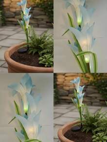 Decorative Solar LED Flower Lamp For Garden Patio Outdoor - Azul - View 2