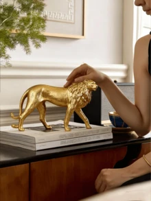 1件金色獅子樹脂裝飾套組，優雅奢華的金色獅子雕塑可為您的辦公桌、書架或客廳增添奢華感，適合追求優雅精緻家居裝飾的人士，可用於家居裝飾、情人節禮物、開學禮物、開齋節裝飾與開齋節禮物 - 彩色 - 查看 10
