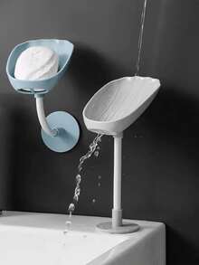 1pc Shell-Shaped Soap Dish, Wall-Mounted Draining Soap Holder, Creative Soap Box, Keeps Soap Dry And Clean, Easy To Clean, Bathroom Wall-Mounted Soap Rack, Extends Soap Lifespan. - Multicolor - View 3