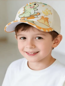 1pc Kids Cartoon Dinosaur Baseball Cap, Unisex Cute Versatile Sun Protection Hat For Outdoor, Suitable For 3-7 Years Old - Hat-wearing Dinosaur Duck Tongue - View 11