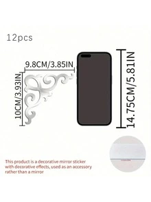 4-Piece Corner Mirror Sticker, Self-Adhesive Acrylic Wall Decals For Home Bathrooms, Door Decorations, And Cabinet Frame Stickers - 1mm - View 13