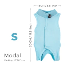 PETCHIC 1件装柔软轻薄猫咪绝育手术服，透气猫咪术后恢复服，防舔舐伊丽莎白圈替代品及皮肤病背心（粉色/蓝色） - 彩色 - 查看 16