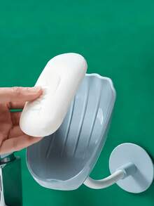 1pc Shell-Shaped Soap Dish, Wall-Mounted Draining Soap Holder, Creative Soap Box, Keeps Soap Dry And Clean, Easy To Clean, Bathroom Wall-Mounted Soap Rack, Extends Soap Lifespan. - Multicolor - View 4