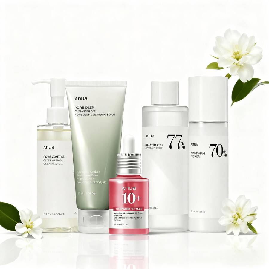 5PCS Upgraded Version Skincare Routine Set ,Suitable For All Skin Types, Buy(Oil + Foam+ Toner+Discoloration Serum+ Moisturizing Lotion) Korean SkinRepair ,Moisturizing Skincare Set - Màu be - Xem 1