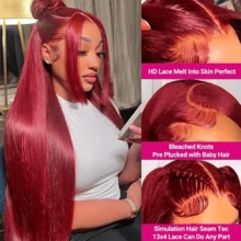 200% Density 34 Inch 13*4 Straight HD Transparent Lace Front Wigs With Baby Hair - Pre Plucked Pre Bleached Lace Frontal Wigs Glueless With Natural Hairline - Brazilian Virgin Pre Cutting Pre Pulling Pre Ironing Lace Closure Wigs Frontal Glueless - Wear And Go No Glue Needed No Skills Human Frontal Hair Wigs Glueless Weaves Wigs For Women Daily Use Blended Hair - SBUG/99J - View 4