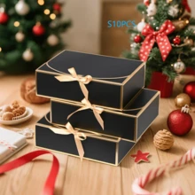 Bộ 10 hộp quà nắp viền đen, hộp quà ruy băng đen sang trọng, hộp quà cầu hôn phù rể, hộp quà sinh nhật, hộp quà cưới, hộp quà tặng, hộp quà tiệc tùng, hộp quà phù dâu, quà tốt nghiệp, hộp quà ngày Valentine. - Xem 9