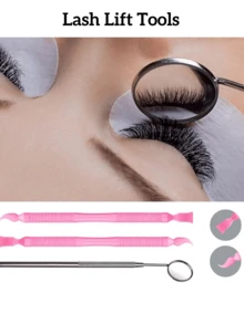 PERMANIA 3pcs Eyelash Curler And Extension Tool Set | Washable Plastic And Metal Eyelash Tools | Pink And Black Beauty Tools For Salon And Home DIY Eyelash Styling - Multicolor - View 5