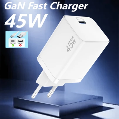GaN Charger Wall Charger USB-C Charger 45W Fast Charging GAN PD3.0 Charger Compatible With MacBook Pro Air Compatible With Samsung Galaxy S25 S24 S23 For IPhone 17 16 15 14 13 12 Pro And More Memorial Day Summer Kickoff
