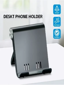 Suporte portátil dobrável para celular (1 unidade), feito em ABS, ideal para smartphones e tablets. Acessório compacto e prático para mesa de escritório. - Suporte rotativo - Ver 7
