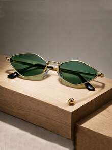 Kính thời trang nữ gọng kim loại mắt kính màu, phong cách hình học retro, đa năng cho Y2K streetwear, lễ hội âm nhạc và đeo hàng ngày - Nhiều màu - Xem 11
